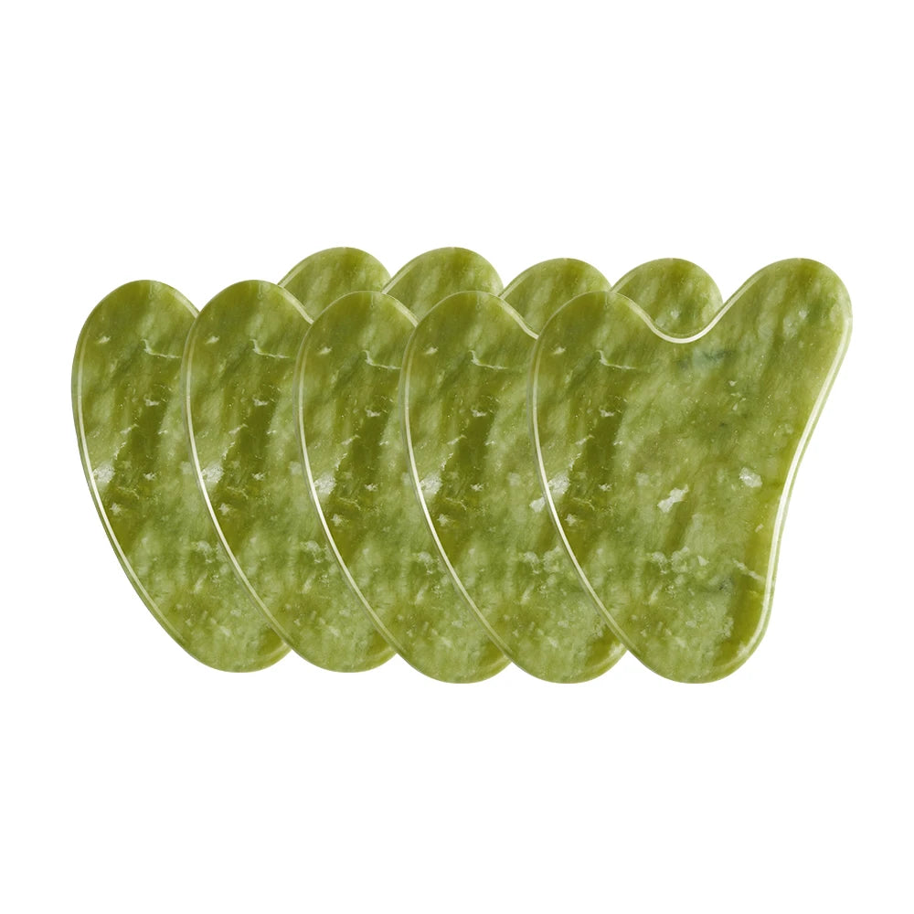 5pcs/set Natural Jade Gua Sha Stone Gouache Scraper Gua Sha Massage for Face Massager Face Neck Thin Lifting Beauty Skin Care